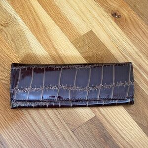 Big Buddha Brown Croc-Embossed Clutch